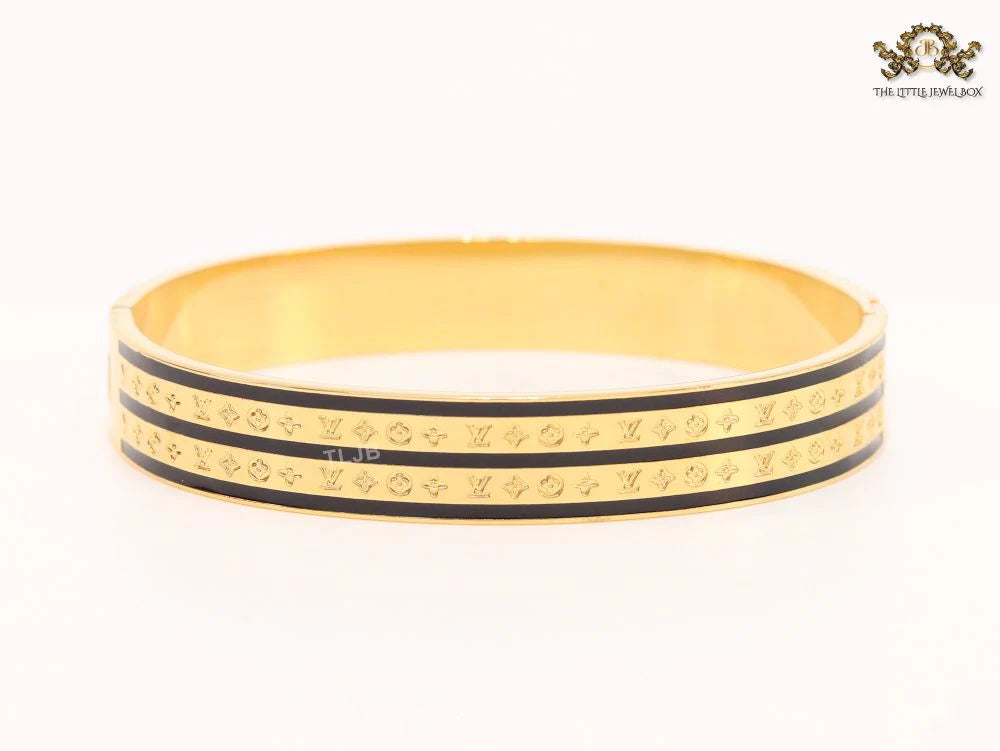 Black & gold stripes bracelet