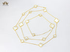Alphabet VC White clover long chain necklace 48 inches