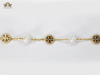 Alphabet T chain pearl studded bracelet