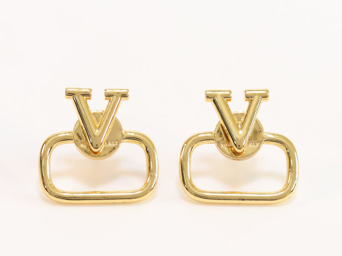 Alphabet V golden studs