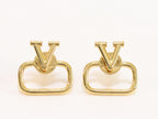 Alphabet V golden studs
