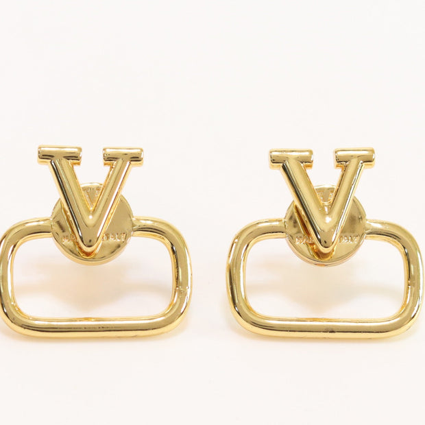Alphabet V golden studs
