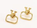 Alphabet V golden studs
