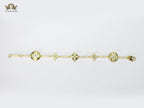 Alphabet L & V gold cz tennis bracelet
