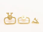 Alphabet V golden studs