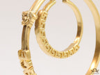 Golden Medusa hoops with alphabets 62 mm