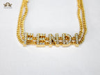 Alphabet F studded charm bracelet