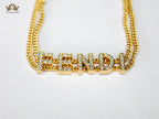 Alphabet F studded charm bracelet