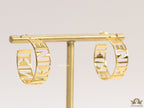 Open golden alphabet cutwork hoops