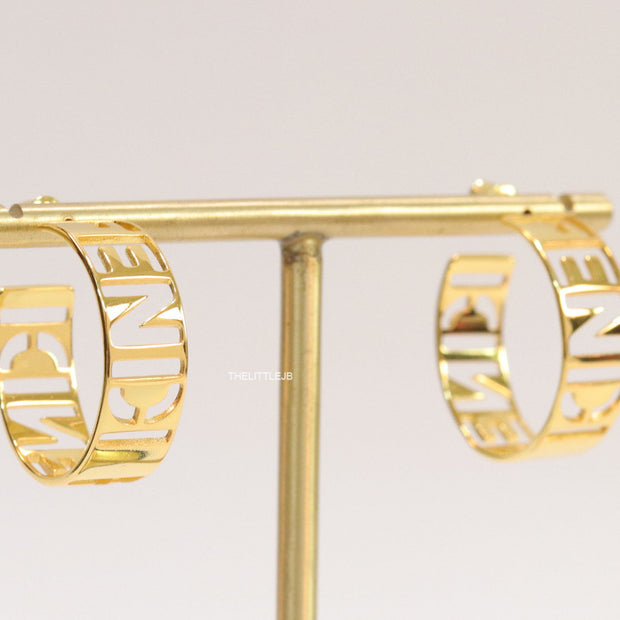 Open golden alphabet cutwork hoops
