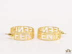 Open golden alphabet cutwork hoops