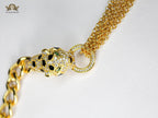 Panther CZ Chunky gold toned bracelet