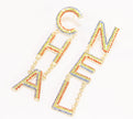 Double C long multicolored dangles