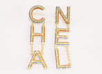 Double C long multicolored dangles