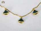Alphabet Bvl minimal celestial charms bracelet green malachite
