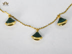 Alphabet Bvl minimal celestial charms bracelet green malachite