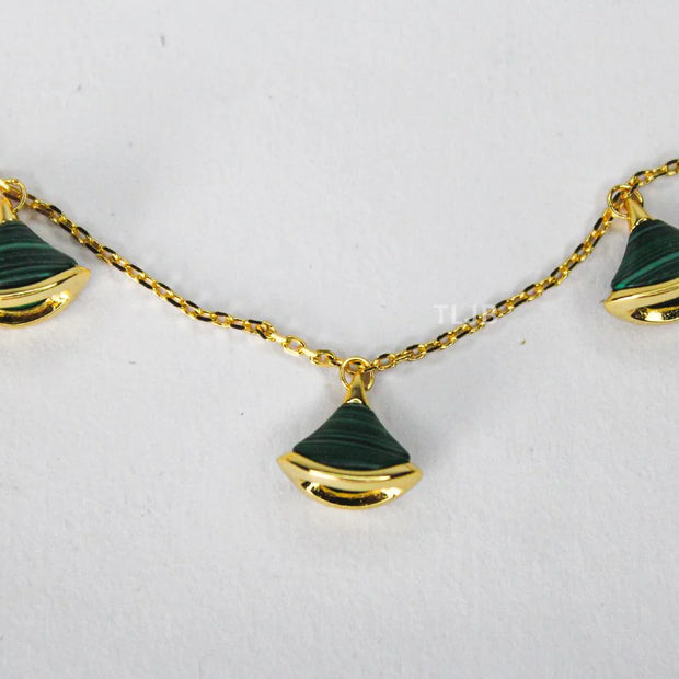 Alphabet Bvl minimal celestial charms bracelet green malachite