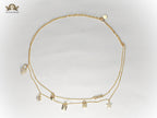 Alphabet D delicate double charmed chain with CZ