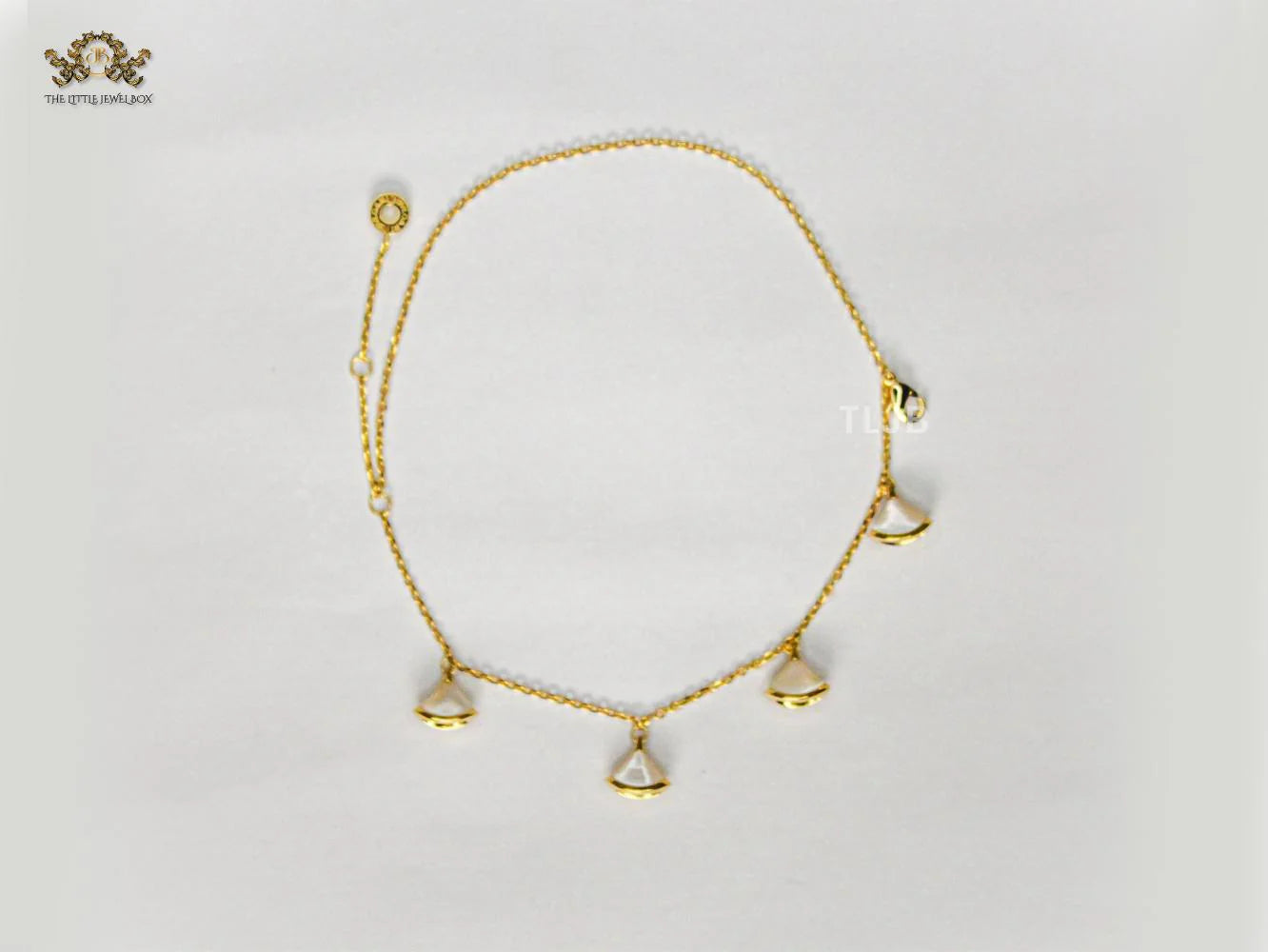 Alphabet Bvl minimal celestial charms bracelet MOP white