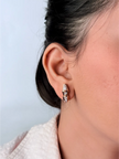 Rose Gold CZ Snake Stud Earrings