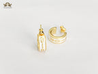 Alphabet D white hoops with gold detailing