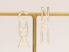 Double C long gold dangles