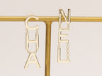 Double C long gold dangles