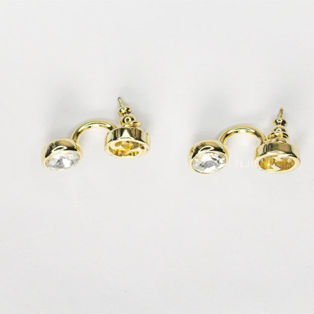 Double G earrings with CZ in gold