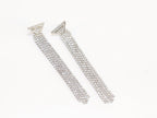 Alphabet P long dangles in platinum finish in cz