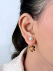 Floral CD rose gold bomber studs