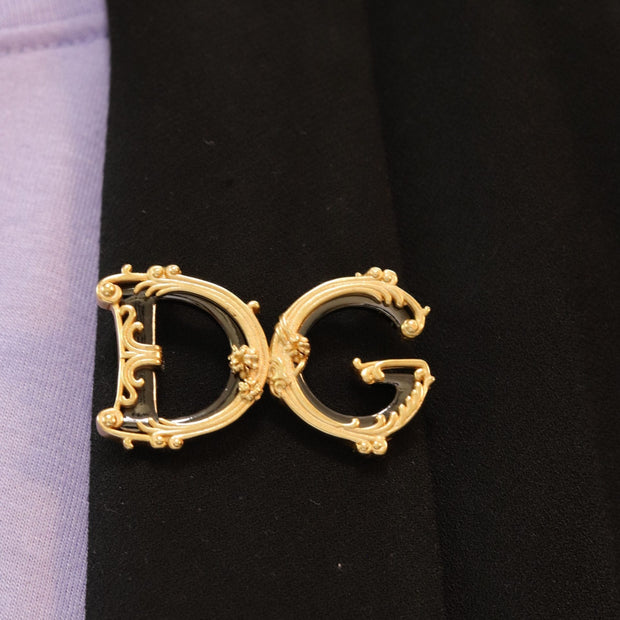 Alphabet D G gold plated brooch
