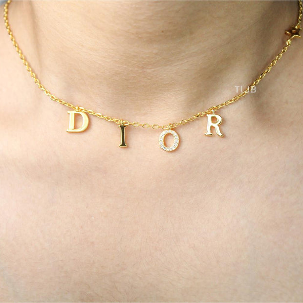 Alphabet D charm chain Small