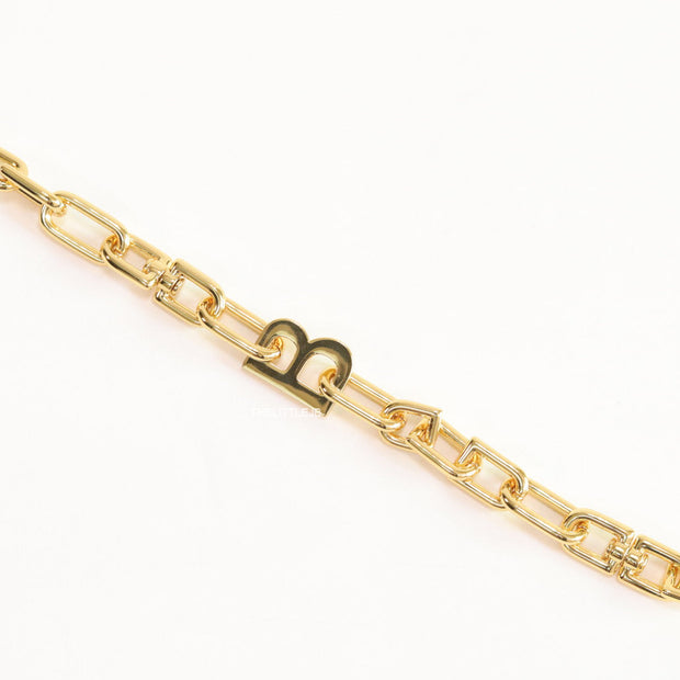Link Chain bracelet with letter B in gold plating