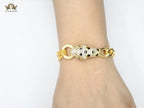 Panther CZ Chunky gold toned bracelet