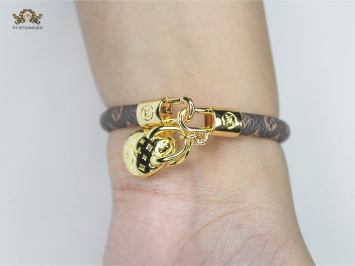 Alphabet L & V  bracelet with golden charm