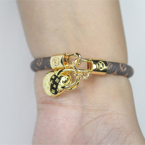 Alphabet L & V  bracelet with golden charm