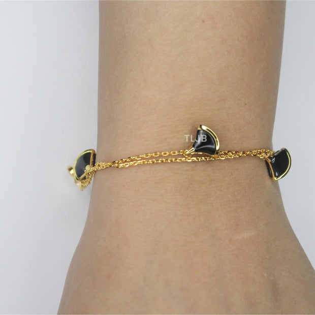 Alphabet Bvl celestial charms bracelet black