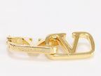 Alphabet V interlocked hoops in gold finish