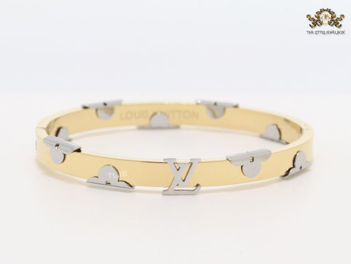Alphabet L- platinum and gold bracelet