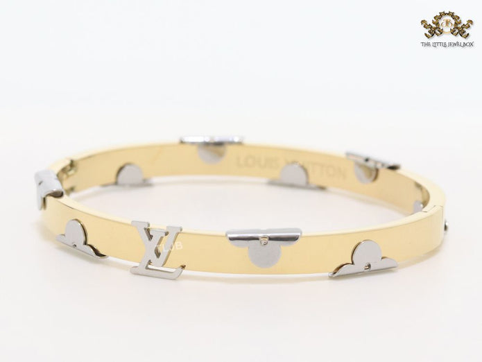 Alphabet L- platinum and gold bracelet