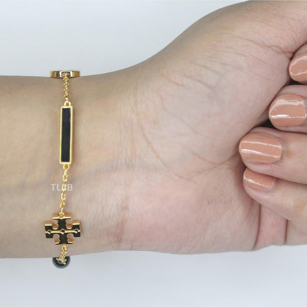 Alphabet T Minimal charm bracelet (gold)