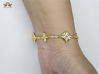 Alphabet L & V gold cz tennis bracelet
