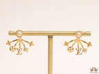 Gold plated detachable pearl tops earrings with various charms