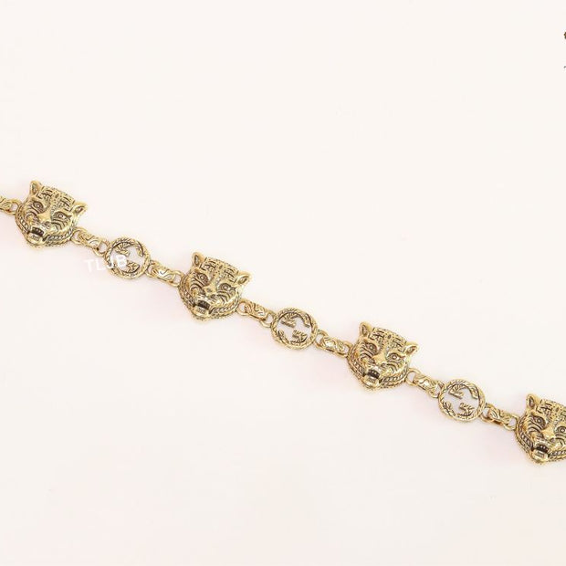 Tiger face antique bracelet