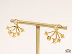 Gold plated detachable pearl tops earrings with various charms
