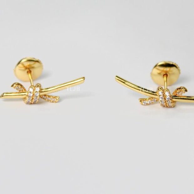 T &co knot earrings (Gold)