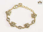 Tiger face antique bracelet