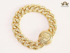 Medusa gold link chain bracelet
