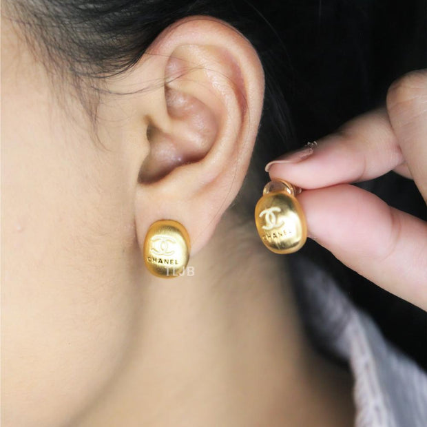 Alphabet C gold toned studs