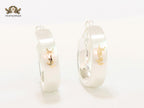 Alphabet Y & L silver matt hoops